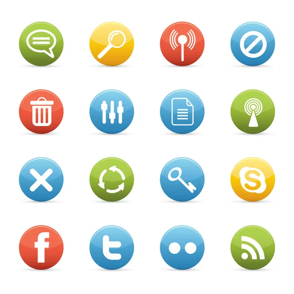 Ikony mediów społecznościowych — Wektor stockowy