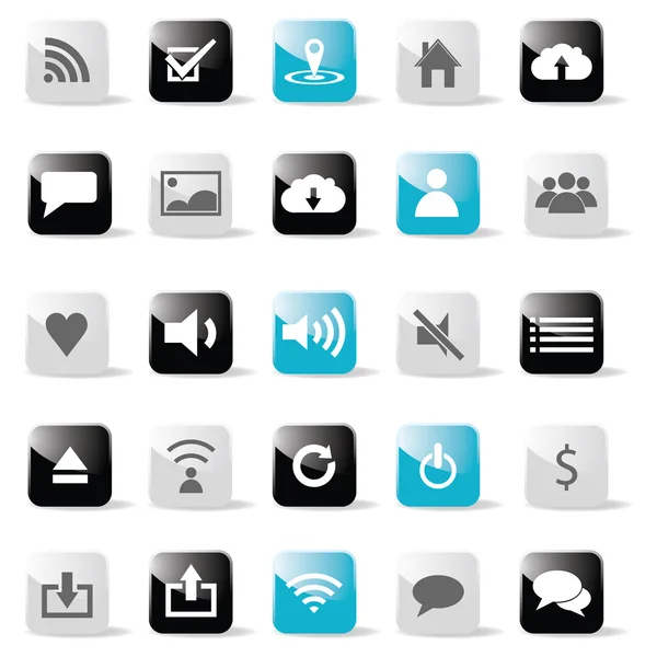 Iconen van sociale media — Stockvector