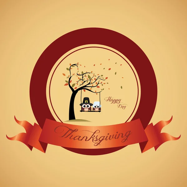 Étiquette de jour de Thanksgiving — Image vectorielle