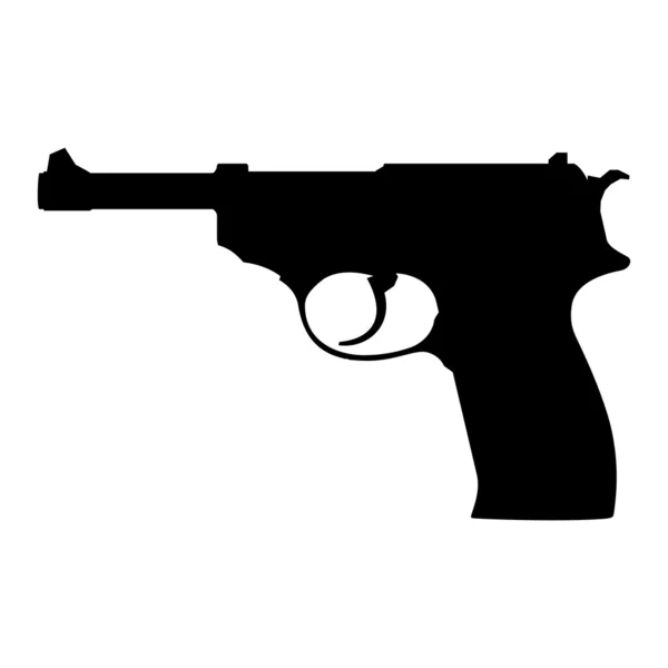 Silueta pistola — Vector de stock