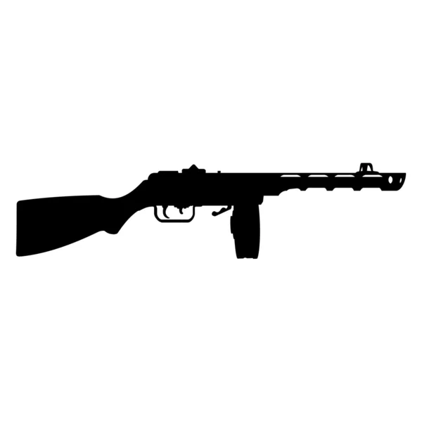 Machine gun silhouet — Stockvector