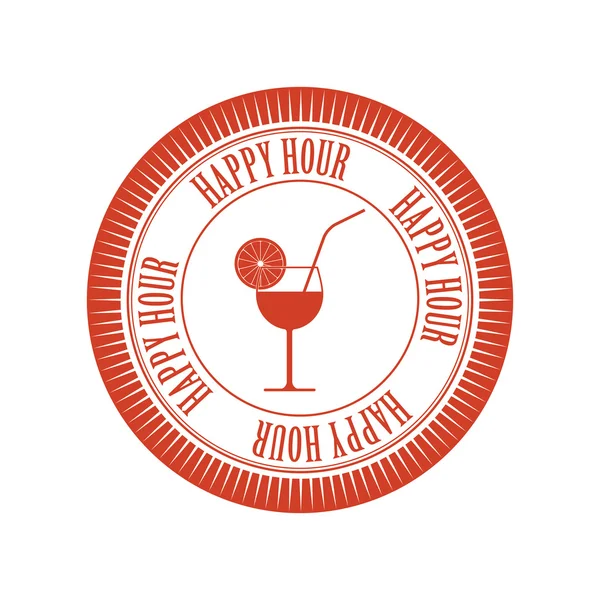 Happy hour label — Stock Vector