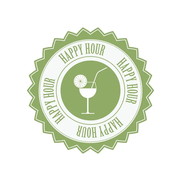 Etiqueta Happy hour —  Vetores de Stock