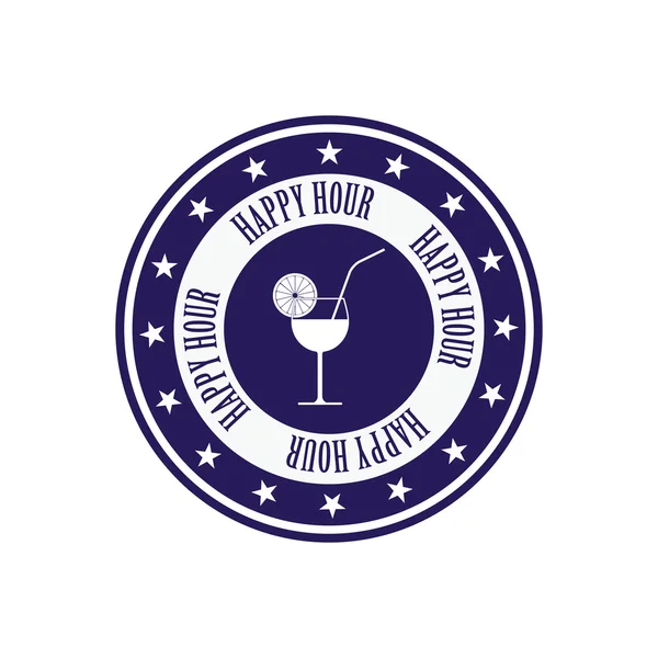 Happy hour label — Stock Vector