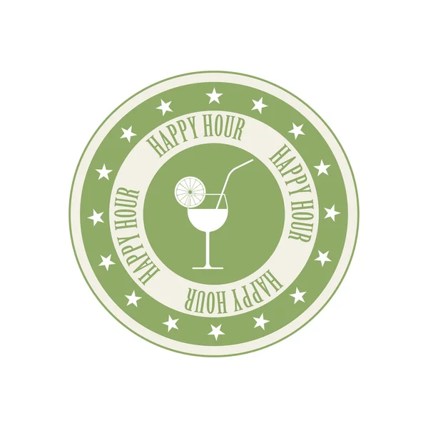 Happy hour label — Stock Vector