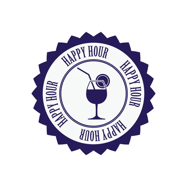 Happy hour label — Stock Vector