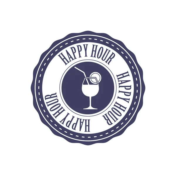 Happy hour label — Stock Vector