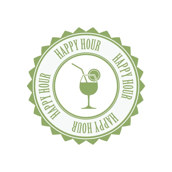 Happy hour label — Stock Vector