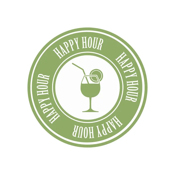 Etiqueta Happy hour —  Vetores de Stock