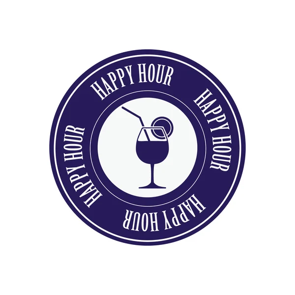 Happy hour label — Stock Vector