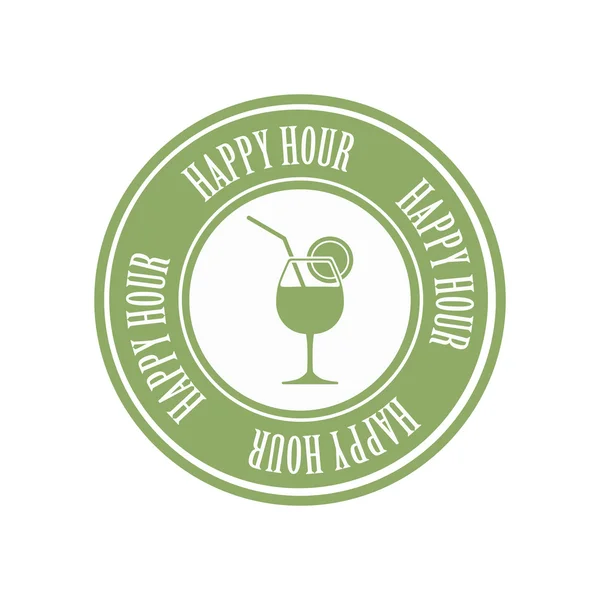 Happy hour label — Stock Vector