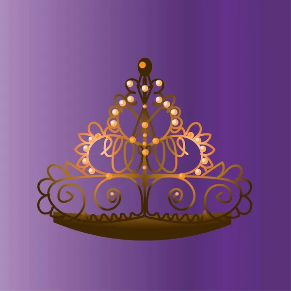 Königliche Goldene Krone Mit Edelsteinen Verziert Abbildung — Stockvektor