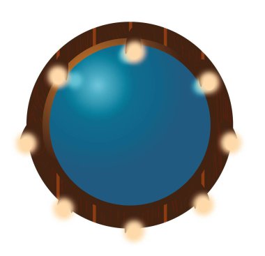 Lambalı makyaj aynası. Tahta ve altın. 3