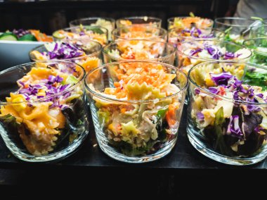 Selection of salads at a buffet