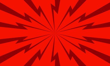 Luminous red lightning background. Comic book, pop art style. Vector illustration