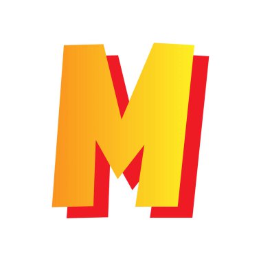 m harfi, şeffaf arkaplanı olan komik yazı tipi. png dosyası