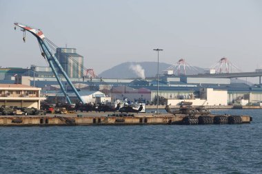 Busan, Güney Kore - 22 Mart 2016: Amerikan askeri üssü teknisyenleri.
