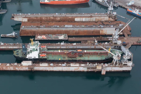 Slavianka Primorsky Kray Rosja Maja 2020 Dock Statkami Remontowymi Środku — Zdjęcie stockowe