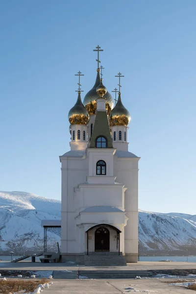 Egvekinot Regione Chukotski Russia Ottobre 2021 Facciata Tempio Cristiano — Foto Stock