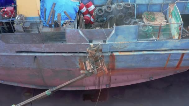 Slavianka Primorsky Kray Ryssland Maj 2020 Docka Med Reparationsfartyg — Stockvideo