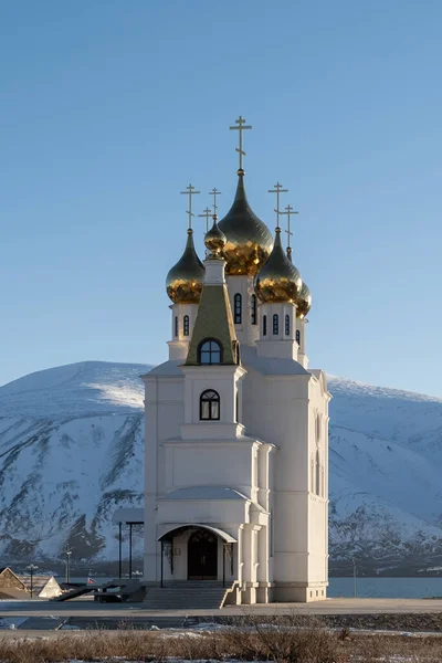 Egvekinot Regione Chukotski Russia Ottobre 2021 Facciata Tempio Cristiano — Foto Stock