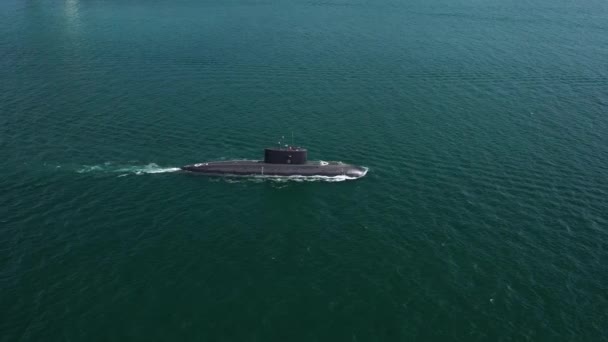 Владивосток Россия Августа 2021 Года Море Плавает Подводная Лодка — стоковое видео