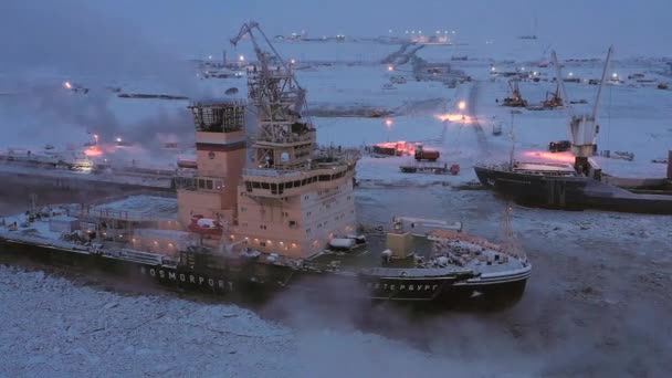 Sabetta Rusya Ocak 2021 Buzların Kırılması — Stok video