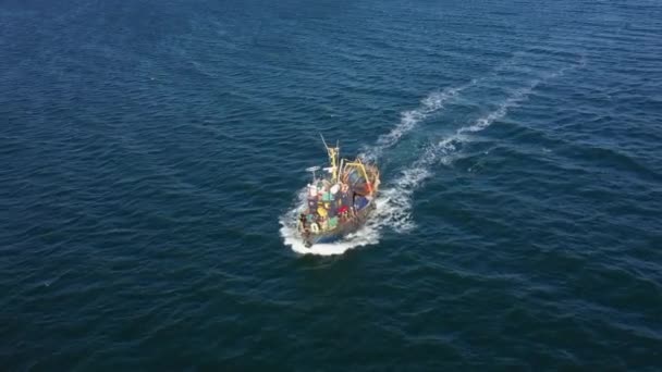 Vladivostok Rusko Listopadu 2021 Rybářská Loď Pluje Moři — Stock video