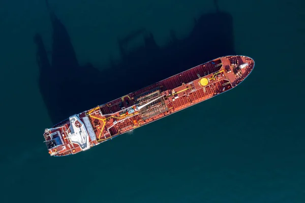 Вид Зверху Морський Танкер Морі Стокове Фото