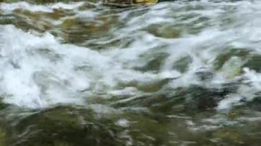 Köpüklü bir su deresi ve bir dağ nehrinin kayalık dibi..