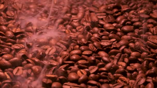 Aromatic Smoke Emitted Roasted Fresh Coffee — Video Stock