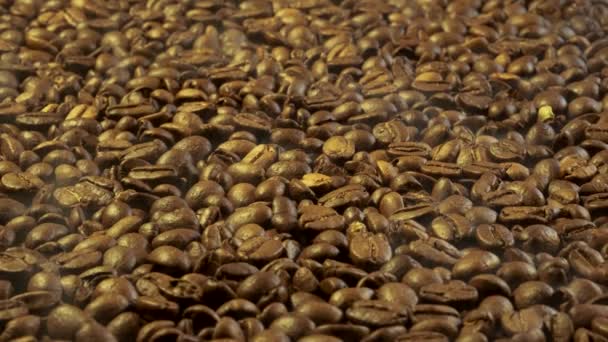 Aromatic Smoke Emitted Roasted Fresh Coffee — Stockvideo