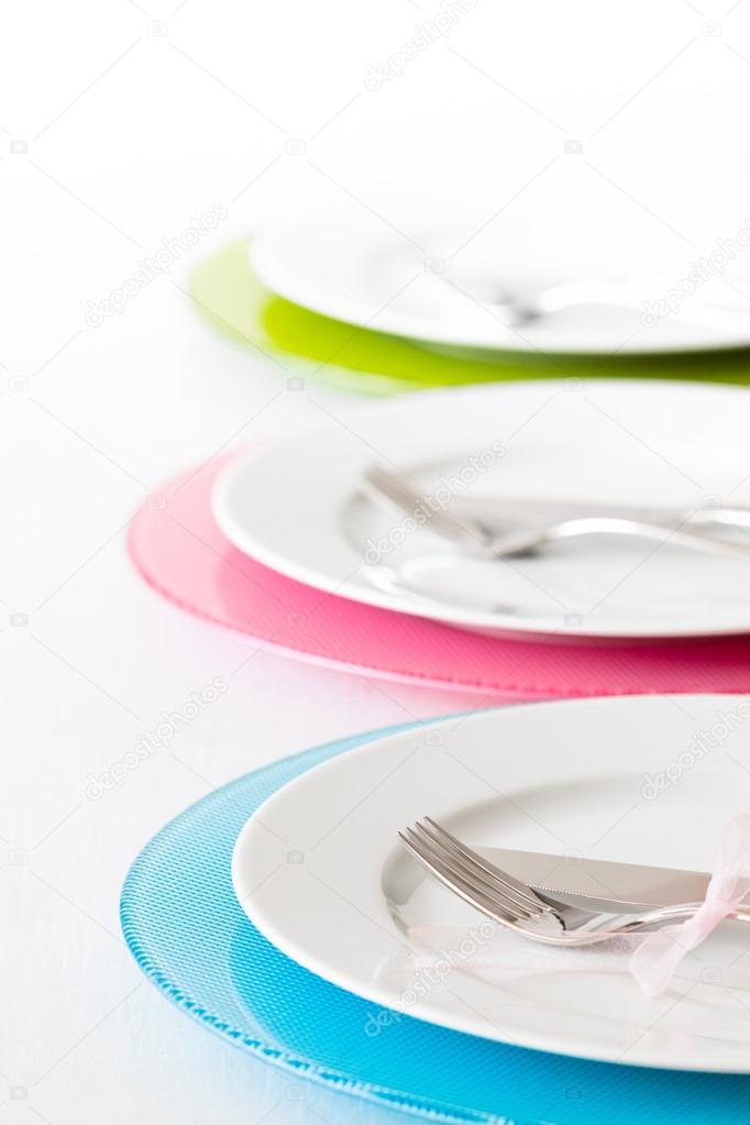 Plate on a white table