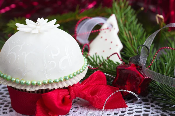 Schöne Cupcake für Weihnachten — Stockfoto
