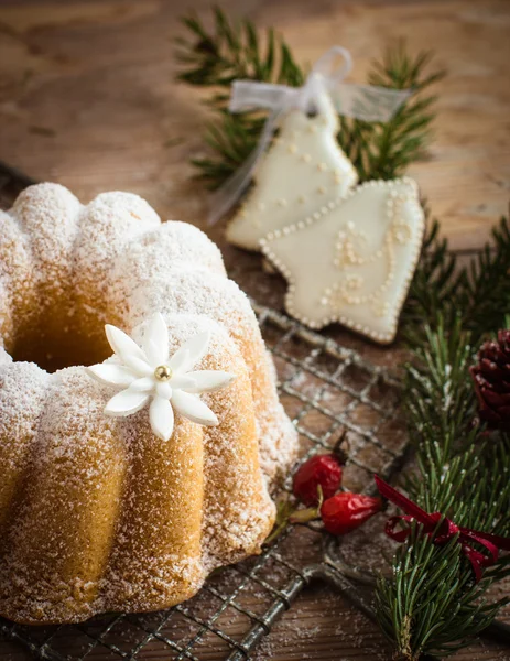 Gugelhupf decorated with powdered sugar — Stock Photo, Image