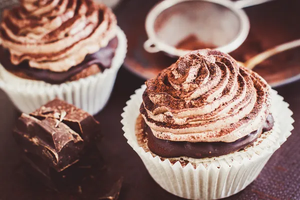 Schokoladen-Cupcakes — Stockfoto