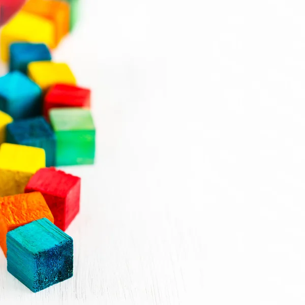 Colorful wooden building blocks — Stock Photo, Image