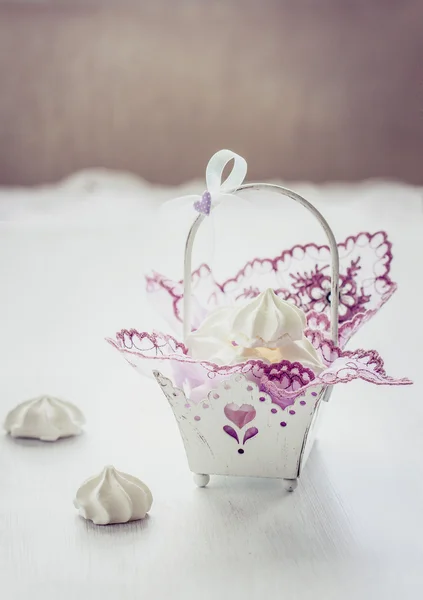 Galletas blancas merengue — Foto de Stock