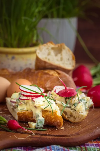 Pan con ensalada de huevo — Foto de Stock