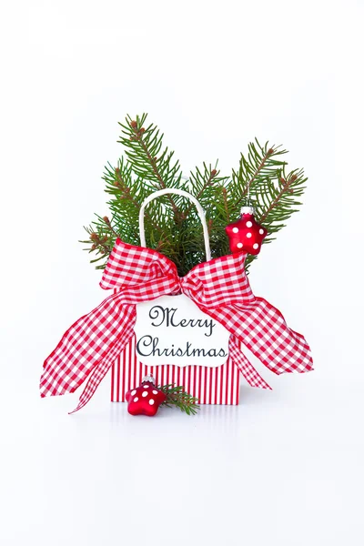 Cadeaux de Noël en rouge et vert — Photo