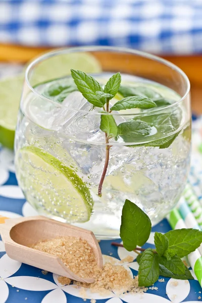 Bevanda fresca con limoni e ghiaccio — Foto Stock