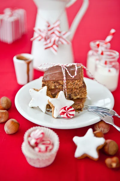 Domácí koláčky a ořechy — Stock fotografie