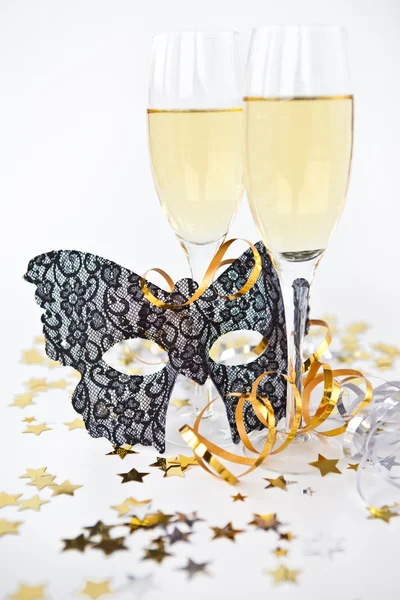 Dwa kieliszki z szampanem — Zdjęcie stockowe