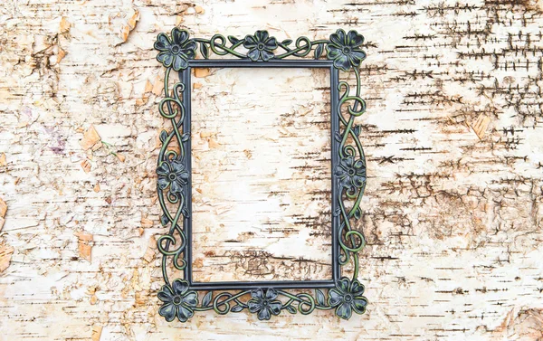 Vintage frame on rustic wooden background — Stock Photo, Image