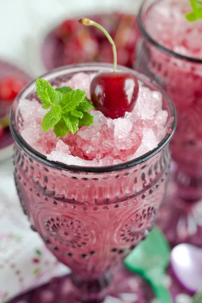 Cold sorbet with cherries — Stock Photo, Image