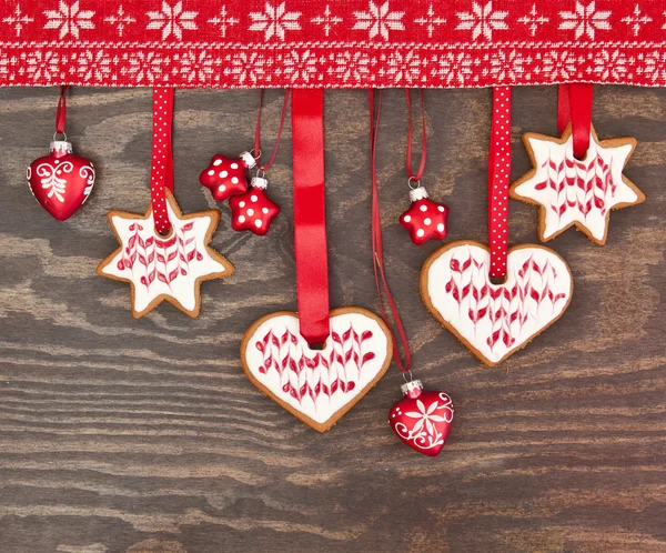 Färgglada cookies till jul — Stockfoto