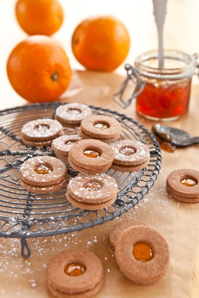 Jam gevulde cookies — Stockfoto