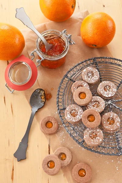 Jam gevulde cookies — Stockfoto