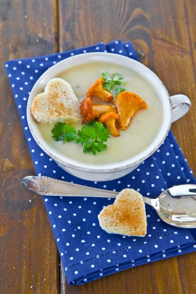 Sopa de cogumelos cremoso — Fotografia de Stock