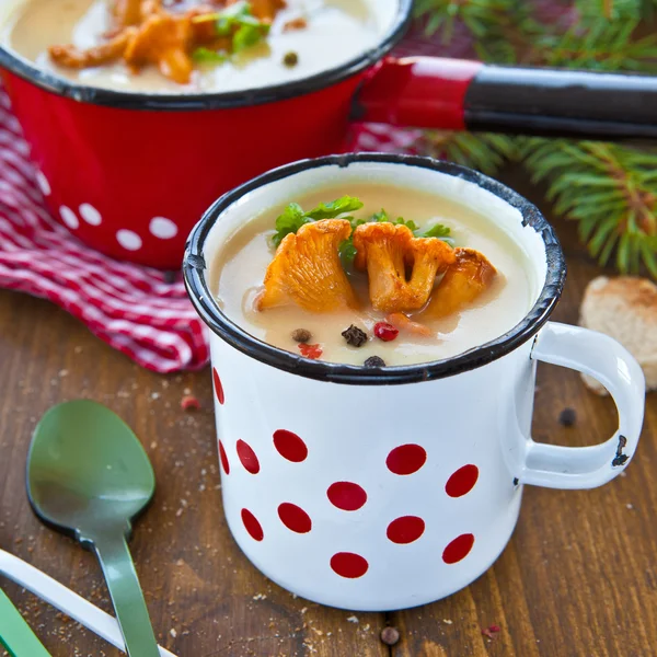 Zuppa di funghi cremoso — Foto Stock